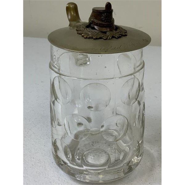 IMPERIAL GERMANY BEER STINE MUG MILITARY SERVICE PATRIOTIC NAMED