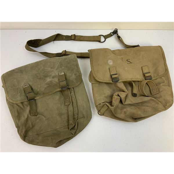 WWII US LOT OF 2 CANVAS BAGS