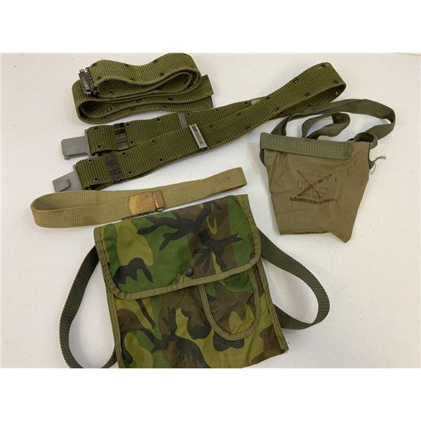 VIETNAM WAR ERA LOT OF US BELTS AND POUCHES