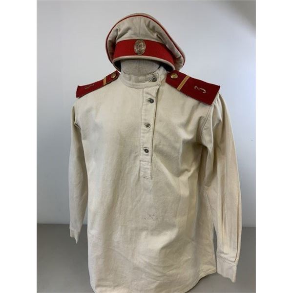 WWI IMPERIAL RUSSIAN SOLDIERS UNIFORM SHIRT AND CAP -3rd NARVA INFANTRY REGIMENT