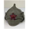 Image 7 : USSR EARLY WWII BUDYONOVKA GRAY CLOTH HELMET WITH RED ENAMEL STAR