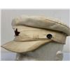 Image 2 : USSR PRE WII 1930's ARMY OFFICER SUMMER WHITE CANVAS MATERIAL VISOR CAP HAT
