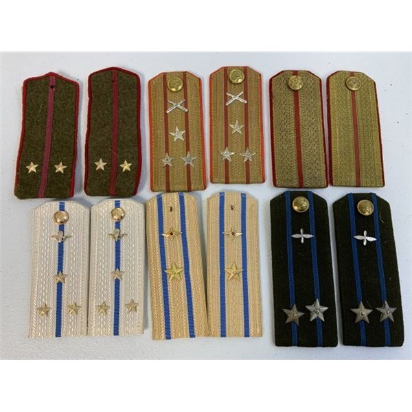 USSR SOVIET RUSSIAN OFFICER'S WWII AND LATER LOT OF SHOULDER BOARDS