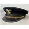 Image 2 : WWII US NAVY OFFICER BLUE VISOR CAP NAMED