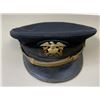 Image 4 : WWII US NAVY OFFICER BLUE VISOR CAP NAMED