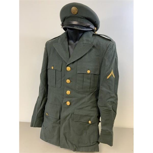 US ARMY VIETNAM WAR ERA DRESS UNIFORM TUNIC AND CAP