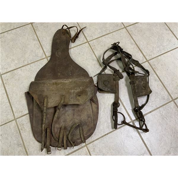 US INDIAN WARS , SPANISH AMERICAN WAR LEATHER US CAVALRY RIG AND SADDLE BAG