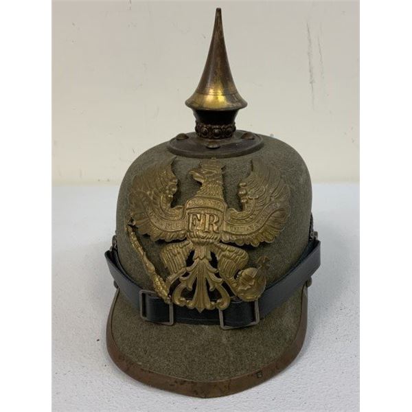 WWI PRUSSIAN IMPERIAL GERMAN PICKELHAUBE ERZATZ WARTIME SPIKE HELMET FELT