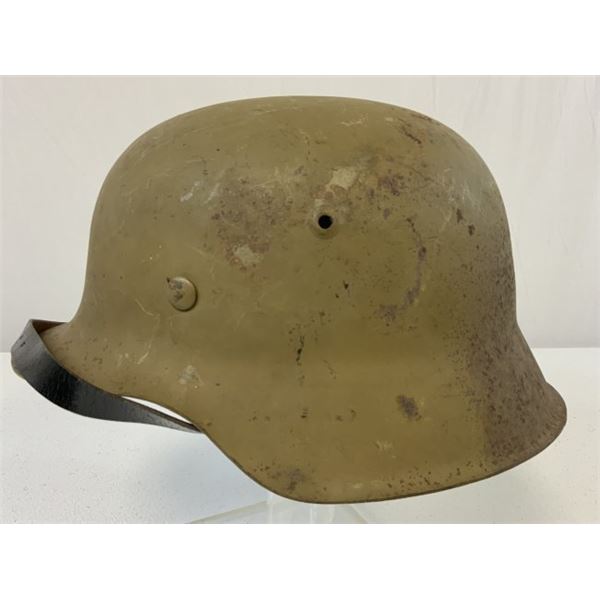 WWII GERMAN M42 TROPICAL CAMOUFLAGE PAINTED COMBAT HELMET AFRIKA CORP