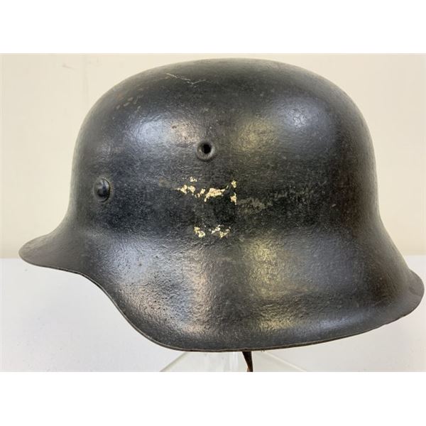 WWII GERMAN M42 COMBAT HELMET PAINTED BLACK