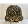 Image 4 : WWII GERMAN ARMY M35 SD COMBAT HELMET COMPLETE WITH LINER AND CAMOUFLAGE NET