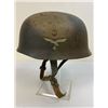Image 13 : WWII GERMAN M1938 LUFTWAFFE PARATROOPER HELMET CAMOUFLAGE PAINTED