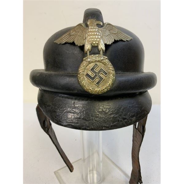 GERMANY THIRD REICH NSKK LEATHER MOTORCYCLE CRASH HELMET