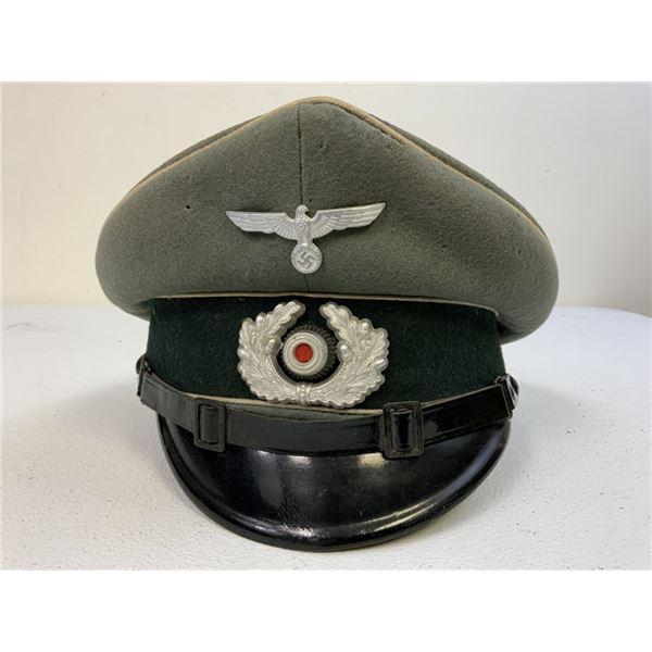 WWII GERMAN NCO OFFICERS INFANTRY VISOR CAP HAT
