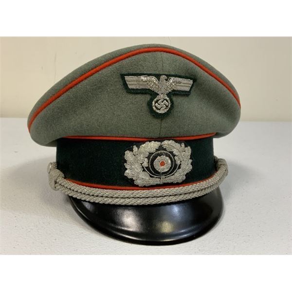WWII GERMAN ARMY ARTILLERY OFFICER VISOR HAT CAP