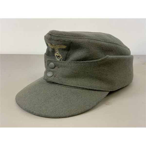 WWII GERMAN SS EM/NCO M43 LATE WAR FIELD HAT CAP