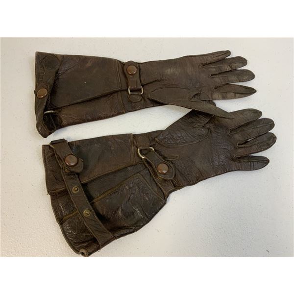 WWII GERMAN LUFTWAFFE PILOT FLIGHT LEATHER GLOVES