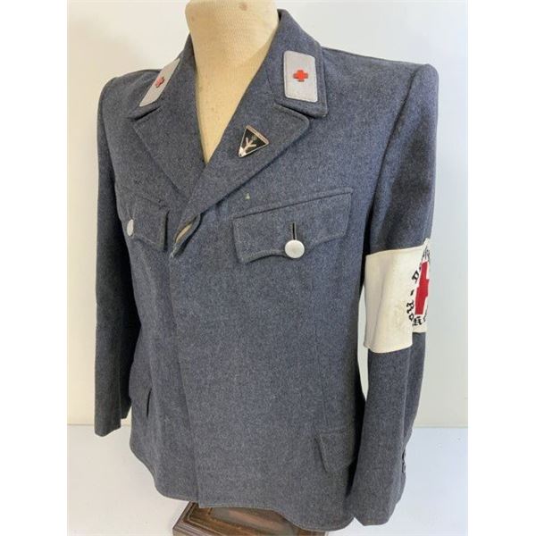 WWII GERMAN RARE FEMALE RED CROSS MEDIC UNIFORM TUNIC WITH ARMBAND