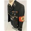 Image 3 : THIRD REICH ALLGEMEINE SS NAZI GERMAN BLACK SERVICE OFFICER'S UNIFORM TUNIC