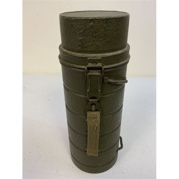 POST WAR GERMAN MILITARY GAS MASK METAL TUBE CANISTER