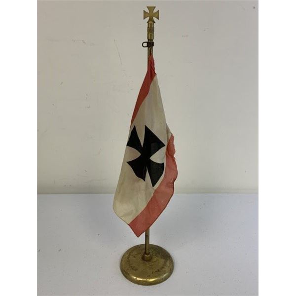 ANTIQUE GERMAN HANSA BREMEN STEAMSHIP COMPANY TABLETOP FLAG