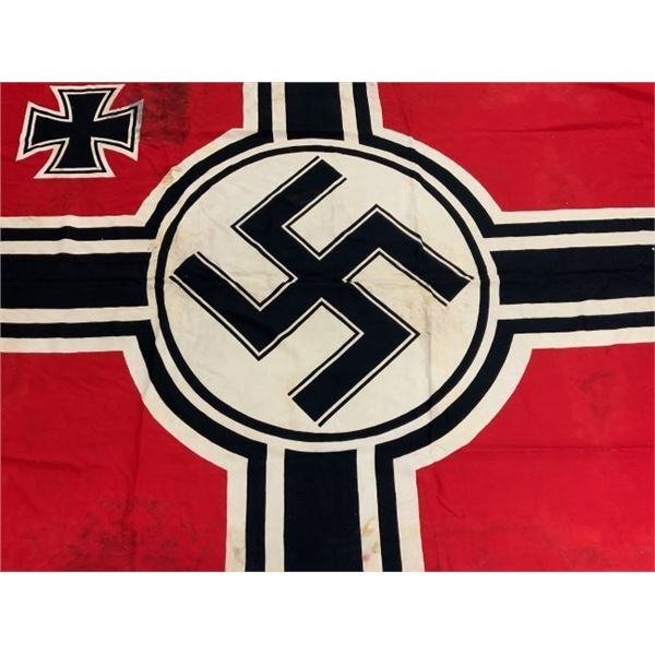 WWII GERMAN NAVY VERY LARGE SIZE KRIEGSMARINE BATTLESHIP FLAG