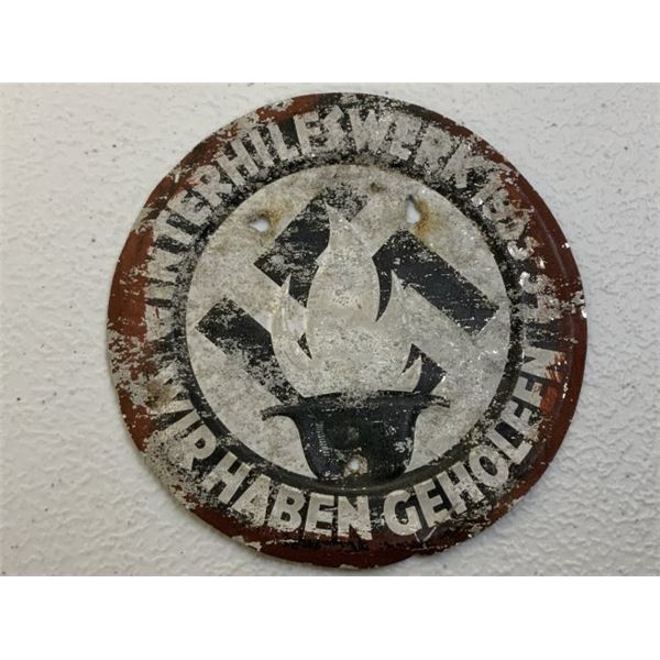 GERMANY THIRD REICH ALUMINUM WINTERHILSWERK 1933-34 NAZI GERMAN DOOR PLATE