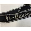 Image 2 : WWII GERMAN WAFFEN SS "SS BAUEINSATZ-OST"  CUFFTITLE - VERY RARE