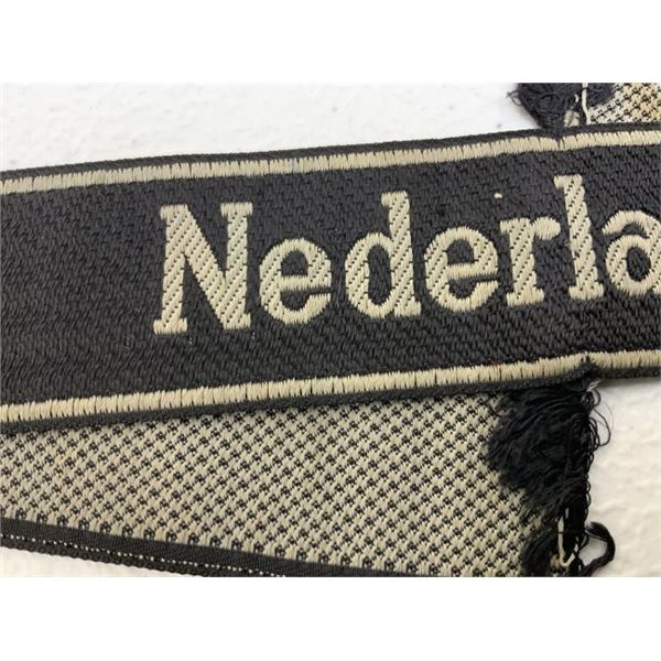 WWII GERMAN WAFFEN SS "Nederland" CUFFTITLE