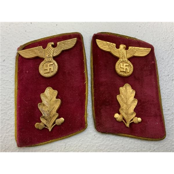 NAZI GERMANY REICH LEVEL NSDAP PARTY LEADER COLLAR TABS