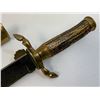 Image 5 : ANTIQUE GERMAN LARGE HUNTING DAGGER SHORT SWORD HIRSCHFANGER WITH ETCHED BLADE