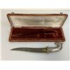 Image 13 : ANTIQUE INDO PERSIAN DAMASCUS STEEL BLADE HORSE HEAD GRIP DAGGER IN THE BOX