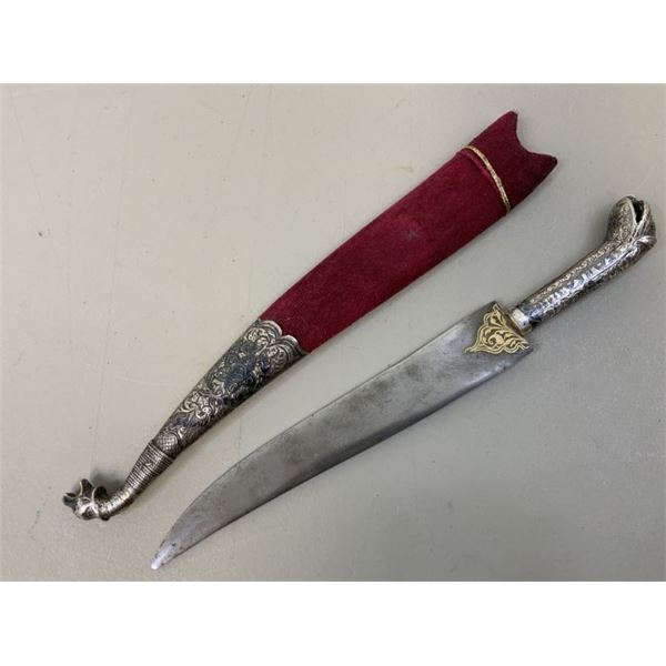 ANTIQUE RUSSIAN CAUCASIAN MADE INDO PERSIAN STYLE DAGGER WITH 1920 DEDICATION