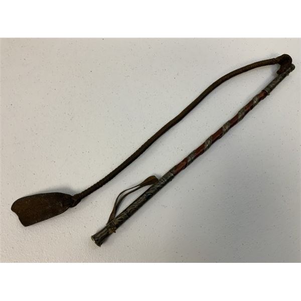 ANTIQUE RUSSIAN CAUCASIAN CIRCASSIAN SILVER AND NIELLO HORSE WHIP NAGAIKA
