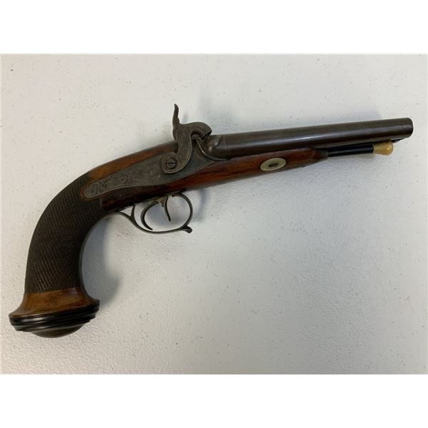 ANTIQUE FRENCH .62 CAL. D'ACIER DOUBLE BARREL PISTOL