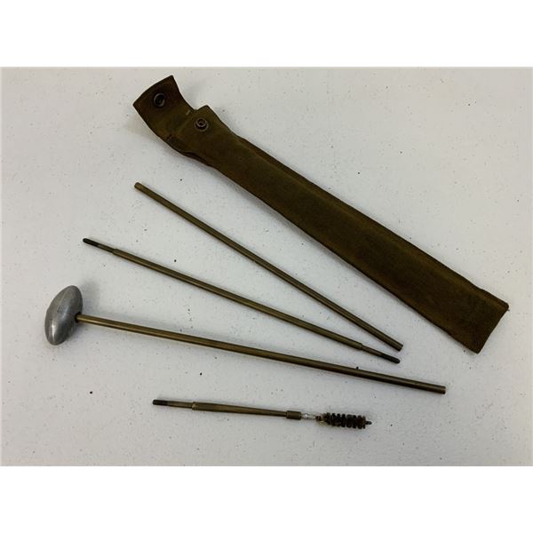 WWII US RIFLE CLEANING ROD AND BRUSH IN CANVAS CARRY CASE