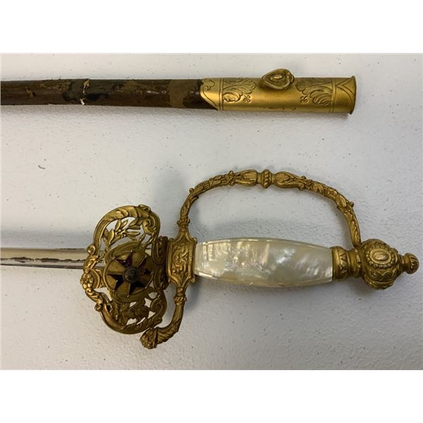 ANTIQUE ST.GEORGE DIPLOMATIC OFFICER HONORARY SWORD VATICAN 19TH C