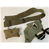 Image 1 : WWII US GI GUN BELT WITH COLD WEATHER FACE MASK AND FIRST AID POUCH KIT