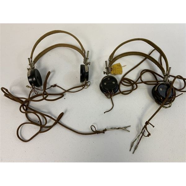 WWII US AIR FORCE LOT OF 2 HEAD SETS