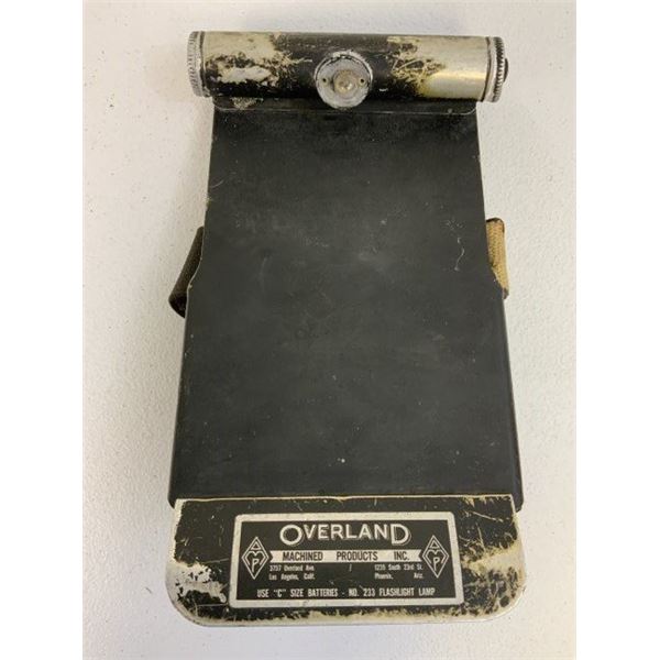 OVERLAND US PILOT IDENTIFICATION STRAP ON CLIPBOARD WITH FLASHLIGHT