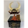 Image 7 : JAPAN VINTAGE JAPANESE SAMURAI DISPLAY DOLL KABUTO HELMET WITH TRUNK