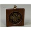 Image 4 : IMPERIAL RUSSIA PLAQUE - BRASS EAGLE MOUNTED IN WOODEN FRAME