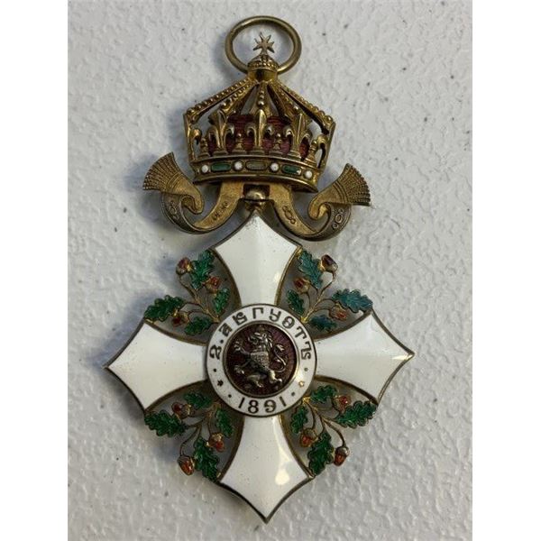 ROYAL BULGARIA ORDER OF CIVIL MERIT MEDAL CROSS II CLASS NECK GRADE