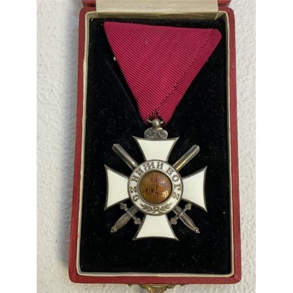 ROYAL BULGARIA ORDER OF ST. ALEXANDER 5TH CLASS WITH SWORDS CASED