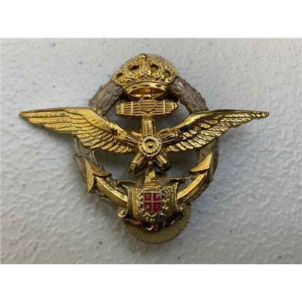 KINGDOM OF YUGOSLAVIA ROYAL NAVAL FLIGHT ENGINEER  WINGS BADGE