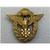 Image 1 : WWII CROATIA CROATIAN PILOT BADGE GOLD 1st MODEL BRACA KNAUS ZAGREB