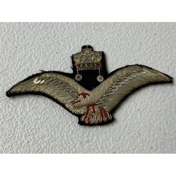 KINGDOM OF HUNGARY WWII SILVER BULLION AIR FORCE PILOT WINGS