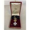 Image 4 : ANTIQUE MALTISE CROSS ORDER OF ST. JOHN - COMMANDER GRADE NECK RIBBON