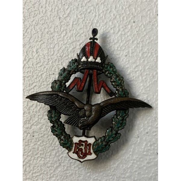 WWI AUSTRIAN HUNGARIAN EMPIRE ENAMELED PILOTS BADGE FJ TYPE I