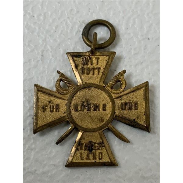 IMPERIAL GERMANY "WITH GOD FOR KING AND FATHERLAND" CROSS MEDAL